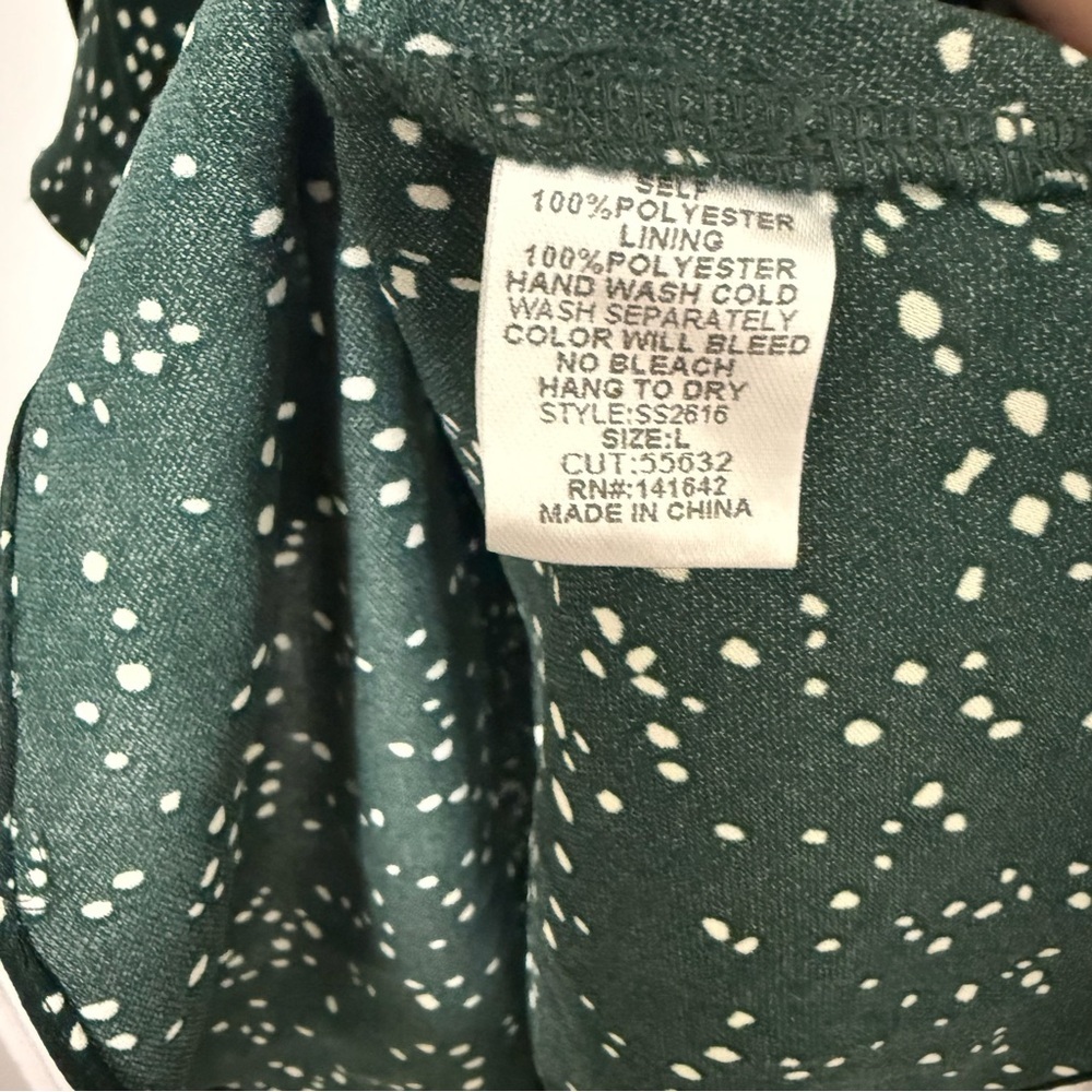 She + Sky Green Polka Dot Dress Women’s Size Large SS2616 - Picture 6 of 6